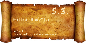 Suller Beáta névjegykártya